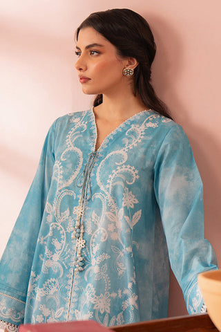 Picture of Cross Stitch - Seher Unstitched Premium Cambric Collection - Cadet Blue - Available at Raja Sahib