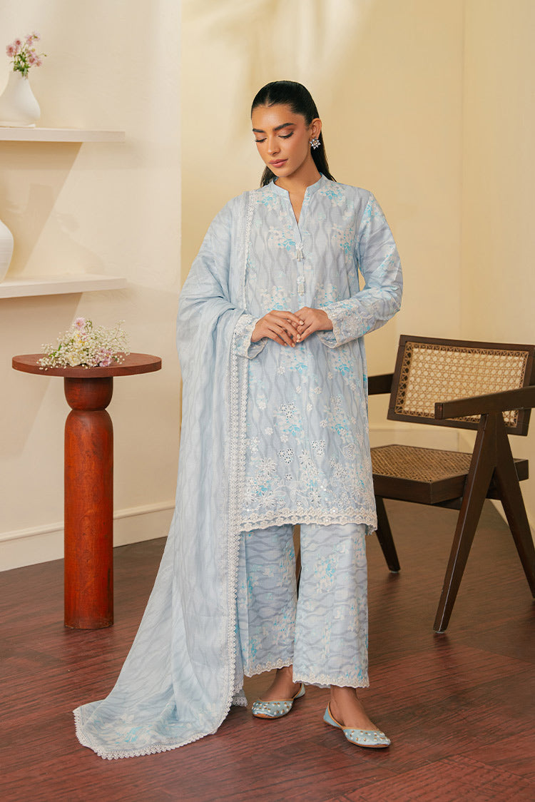 Picture of Cross Stitch - Mahiri Unstitched Embroidered Collection Vol 6 - Ballard Blue - Available at Raja Sahib