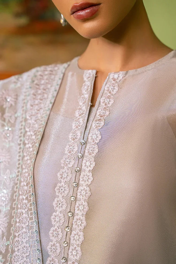 Picture of Cross Stitch - Embroidered Chiffon Collection - Rose Shell - Available at Raja Sahib