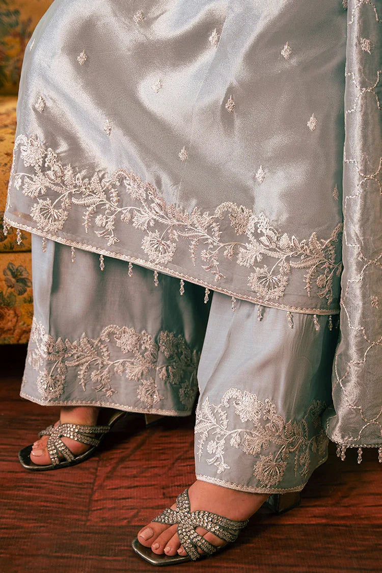 Picture of Cross Stitch - Embroidered Chiffon Collection - Hazy Blue - Available at Raja Sahib