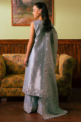 Cross Stitch - Embroidered Chiffon Collection - Hazy Blue