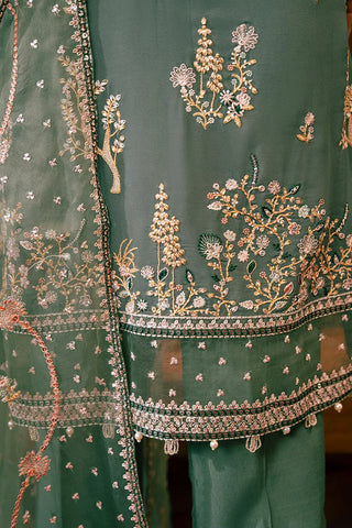 Cross Stitch - Embroidered Chiffon Collection - Fern Green