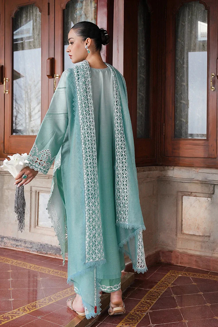 Picture of Cross Stitch - Satin De Luxe Unstitched Premium Collection - Aqua Melody - Available at Raja Sahib