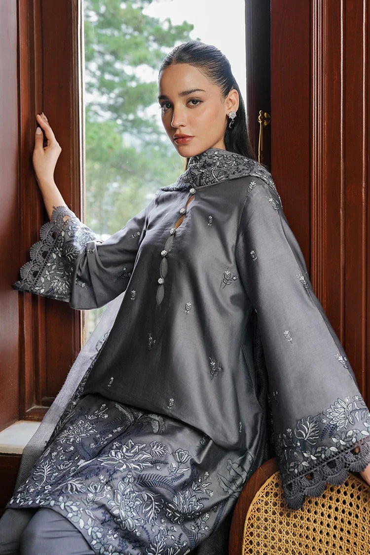 Picture of Cross Stitch - Satin De Luxe Unstitched Premium Collection - Indigo Bloom - Available at Raja Sahib