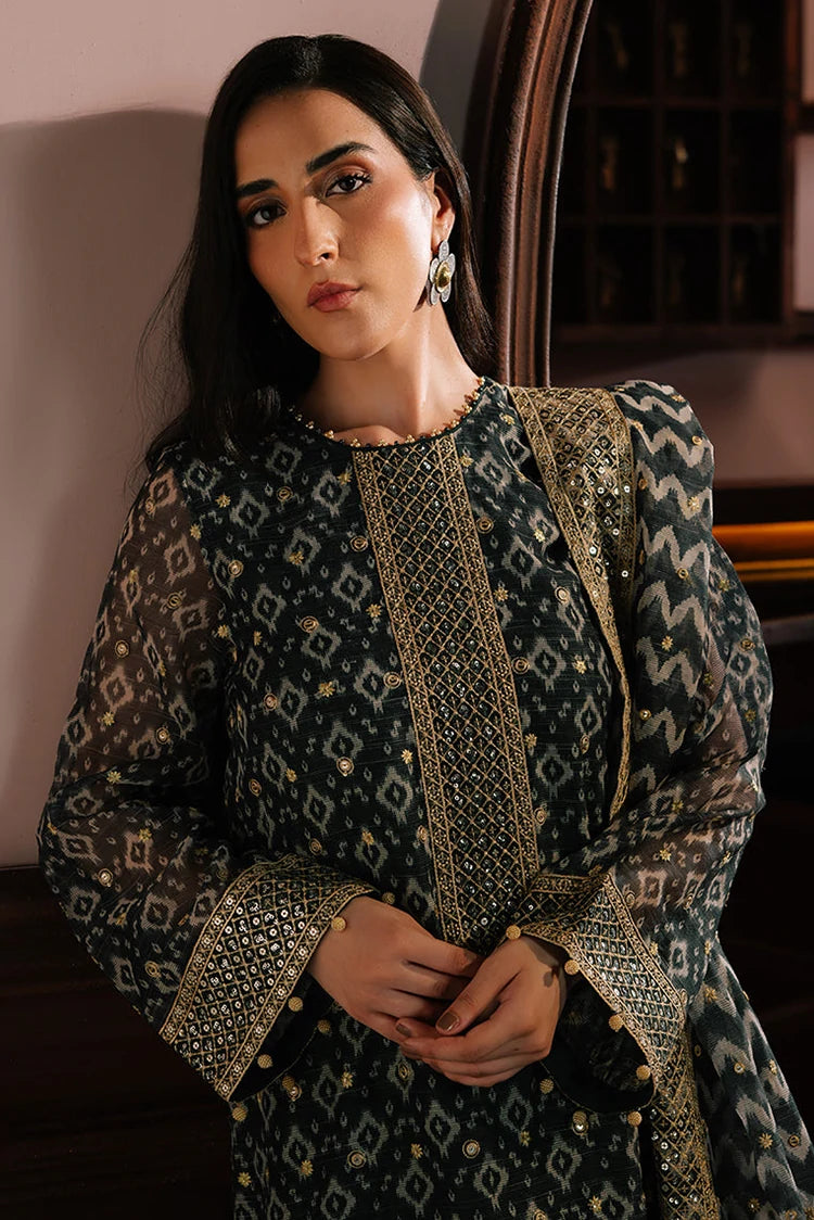 Picture of Cross Stitch - Wedding Festive Unstitched Collection - Teal Noir - Available at Raja Sahib