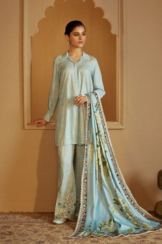 Picture of Cross Stitch - Winter Unstitched Collection 2024 - Azure Wisteria - Available at Raja Sahib