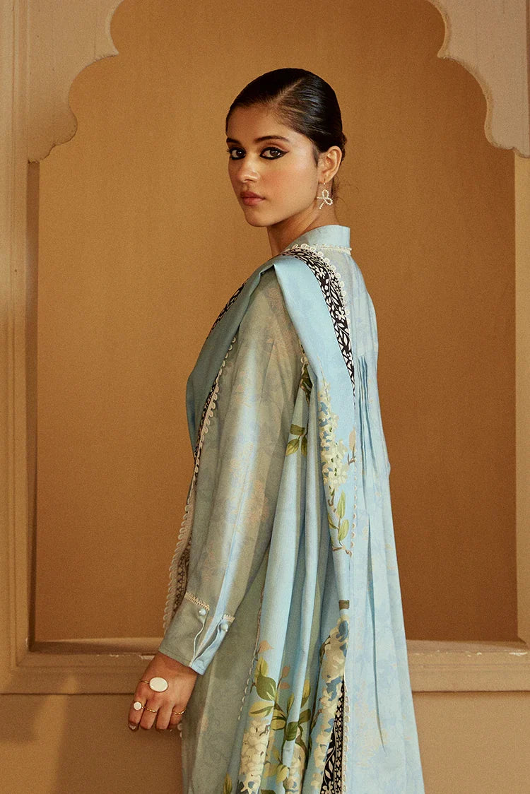 Picture of Cross Stitch - Winter Unstitched Collection 2024 - Azure Wisteria - Available at Raja Sahib