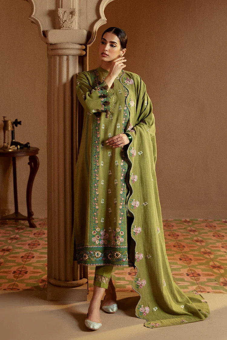 Picture of Cross Stitch - Winter Unstitched Collection 2024 - Green Oasis - Available at Raja Sahib