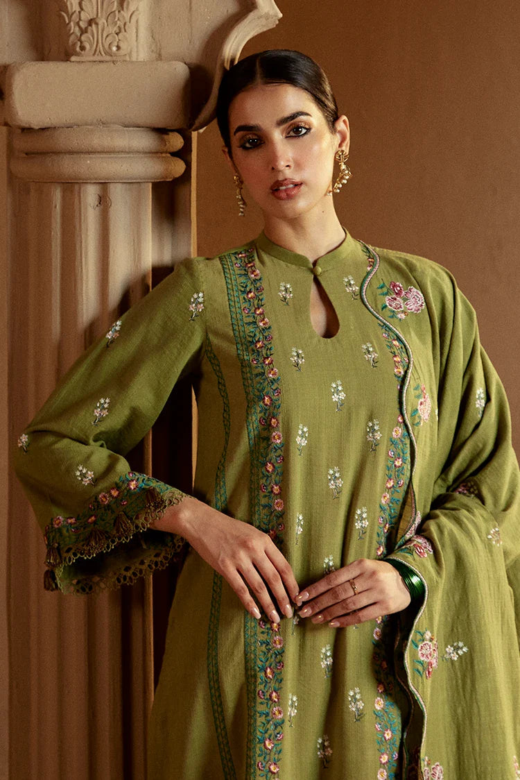 Picture of Cross Stitch - Winter Unstitched Collection 2024 - Green Oasis - Available at Raja Sahib