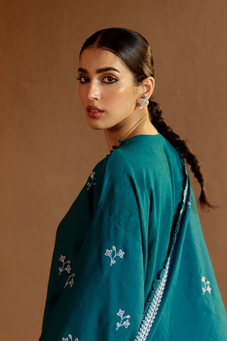 Picture of Cross Stitch - Winter Unstitched Collection 2024 - Turquoise Meadow - Available at Raja Sahib