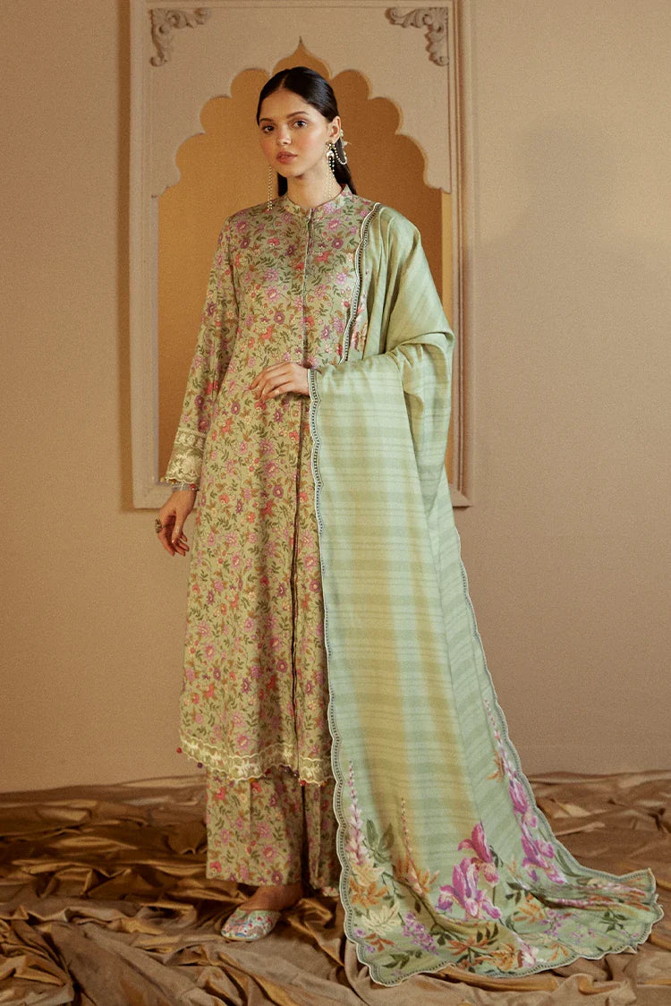 Picture of Cross Stitch - Winter Unstitched Collection 2024 - Sage Bloom - Available at Raja Sahib