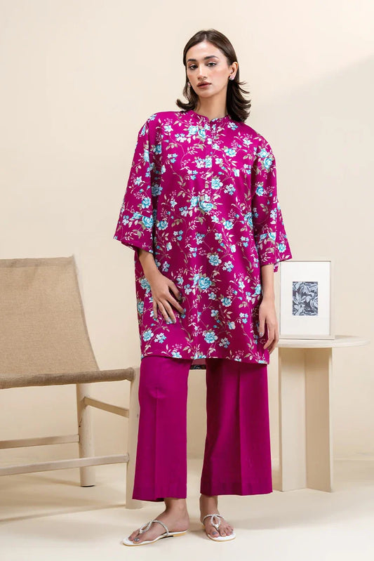 Picture of Cross Stitch - Daily Khaddar & Linen Unstitched Collection - 2 PC - Fuchsia Grace - Available at Raja Sahib