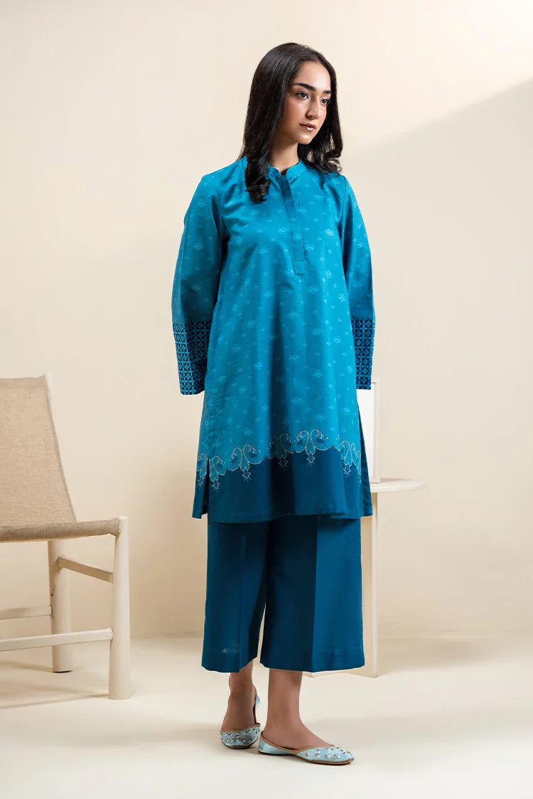 Picture of Cross Stitch - Daily Khaddar & Linen Unstitched Collection - 2 PC - Midnight Frost - Available at Raja Sahib