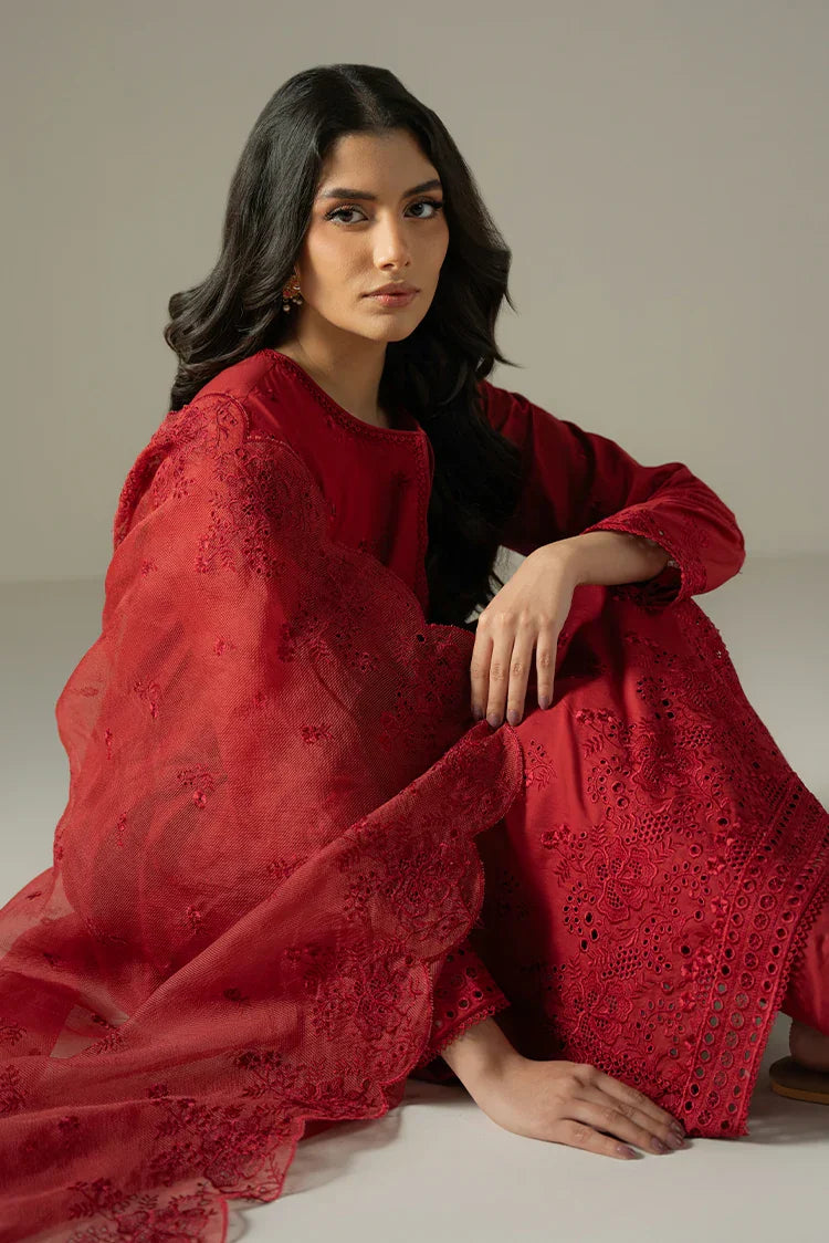 Picture of Cross Stitch - Chikankari Edit Vol 1 - Carmine Gris - Available at Raja Sahib