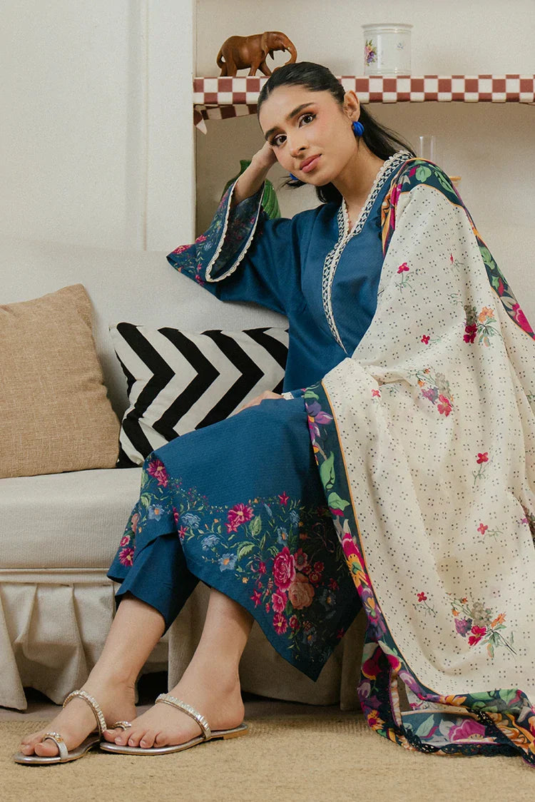 Picture of Cross Stitch - Prints Daily Lawn Collection - Midnight Tide - Available at Raja Sahib
