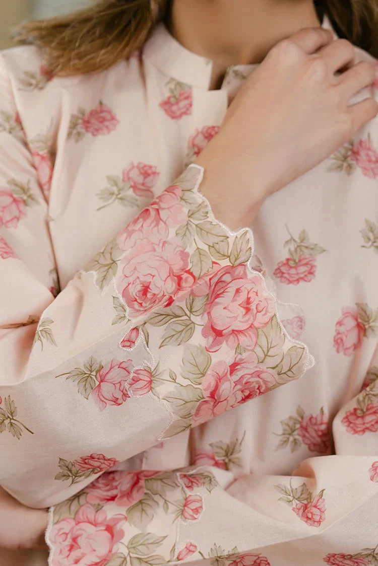 Picture of <!--cn-->Cross Stitch - Prints Daily Lawn Collection - Peach Dust - Available at Raja Sahib