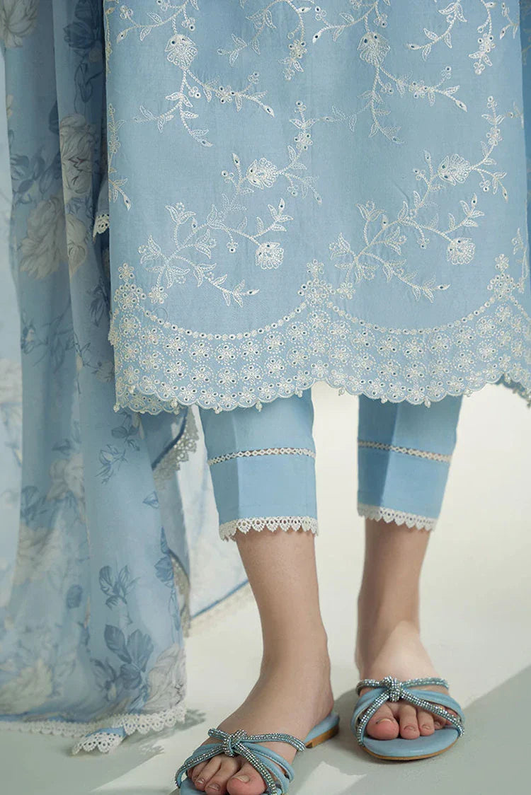 Picture of Cross Stitch - Mahiri Unstitched Embroidered Collection - Lavender Blue - Available at Raja Sahib