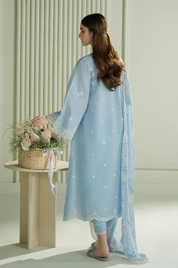 Picture of Cross Stitch - Mahiri Unstitched Embroidered Collection - Lavender Blue - Available at Raja Sahib