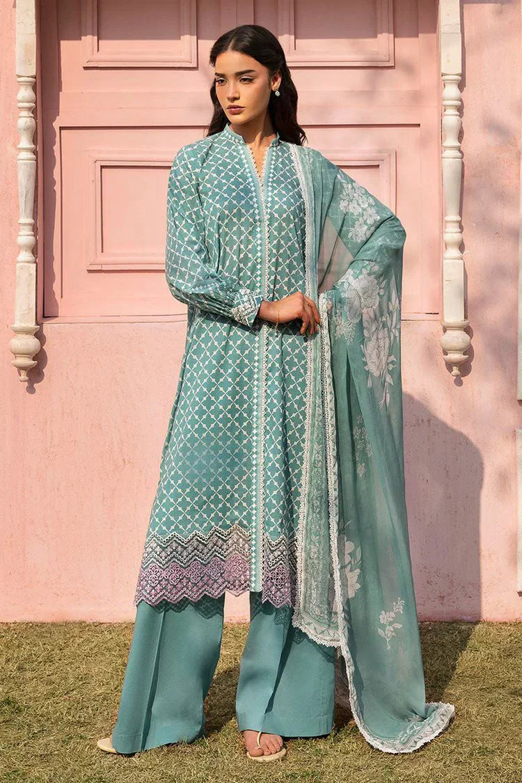 Picture of <!--cf-->Cross Stitch - Unstitched Lawn Collection - Teal Grace - Available at Raja Sahib
