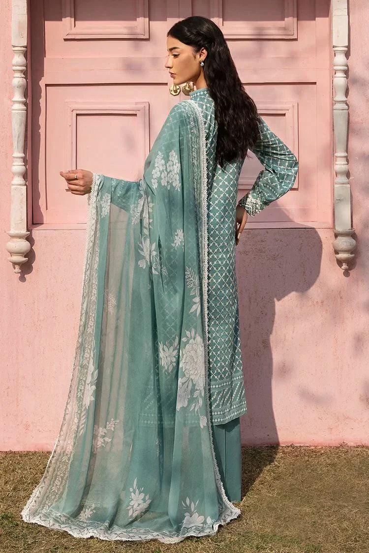 Picture of <!--cf-->Cross Stitch - Unstitched Lawn Collection - Teal Grace - Available at Raja Sahib