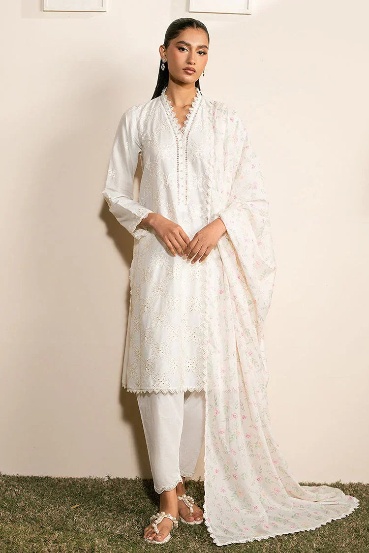 Picture of Cross Stitch - Mahiri Unstitched Embroidered Collection Vol 2 - Ivory Glint - Available at Raja Sahib