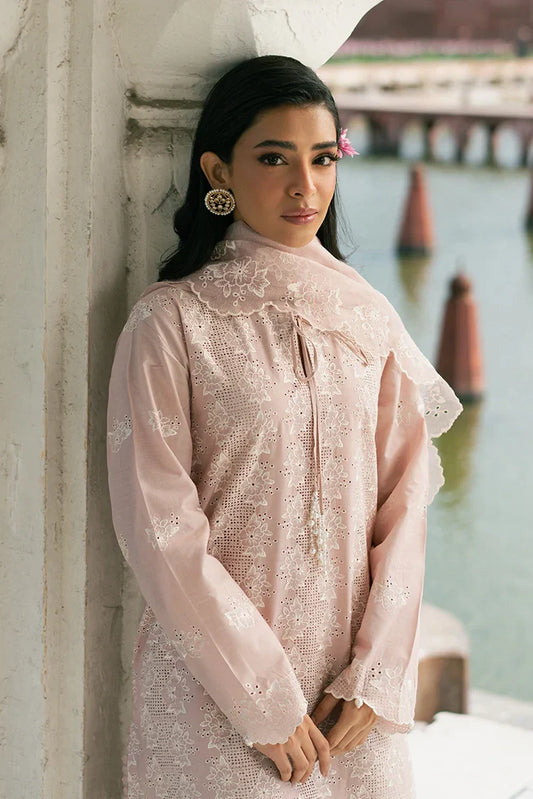 Picture of Cross Stitch - Chikankari Edit Vol 2 - Peach Floret - Available at Raja Sahib
