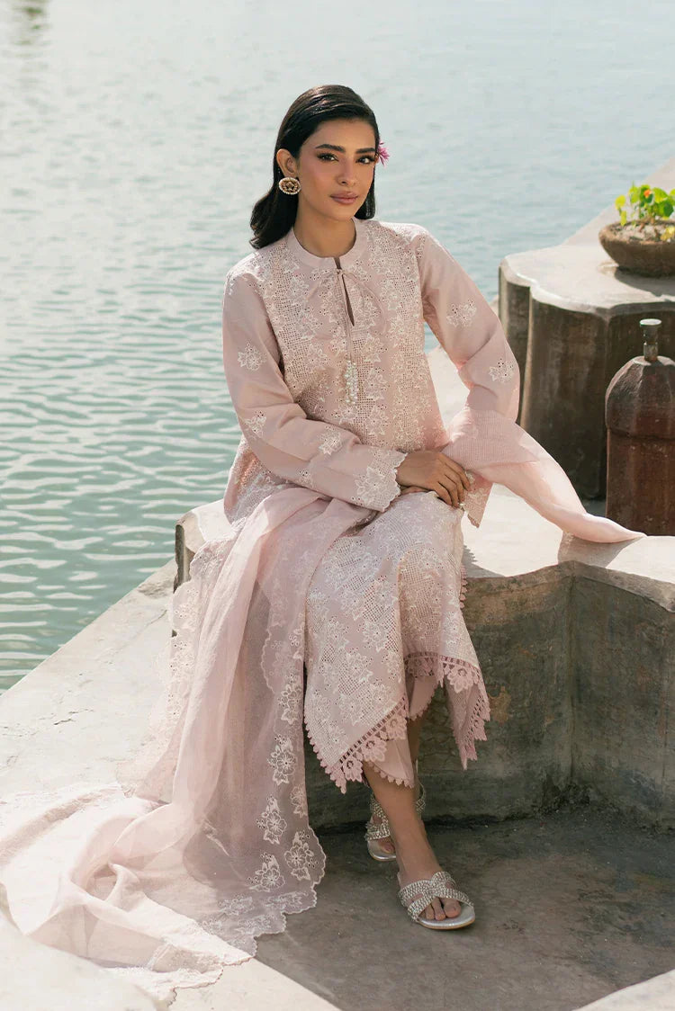 Picture of Cross Stitch - Chikankari Edit Vol 2 - Peach Floret - Available at Raja Sahib