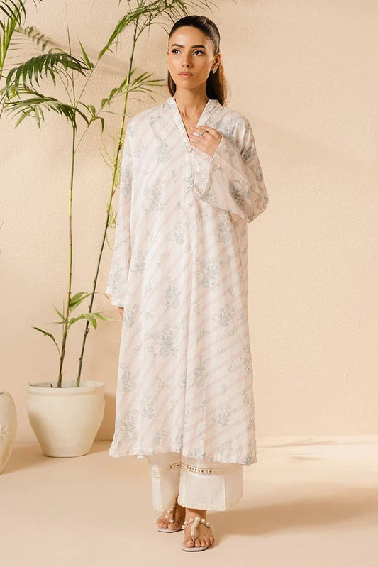 Cross Stitch - Celestial White Printed Lawn Shirt