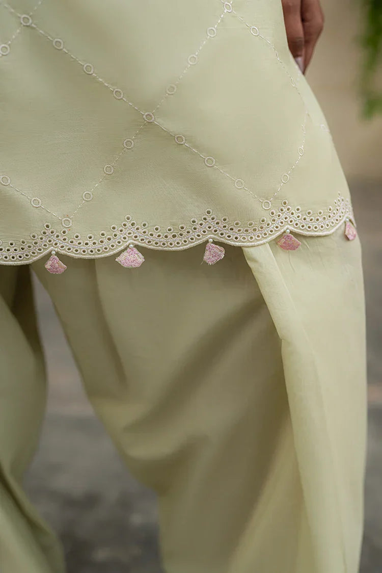 Picture of Cross Stitch - Mahiri Unstitched Embroidered Collection Vol 3 - Canary Green - Available at Raja Sahib