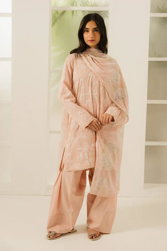 Picture of Cross Stitch - Prints Daily Lawn Collection Vol 3 - Coral Dust - Available at Raja Sahib