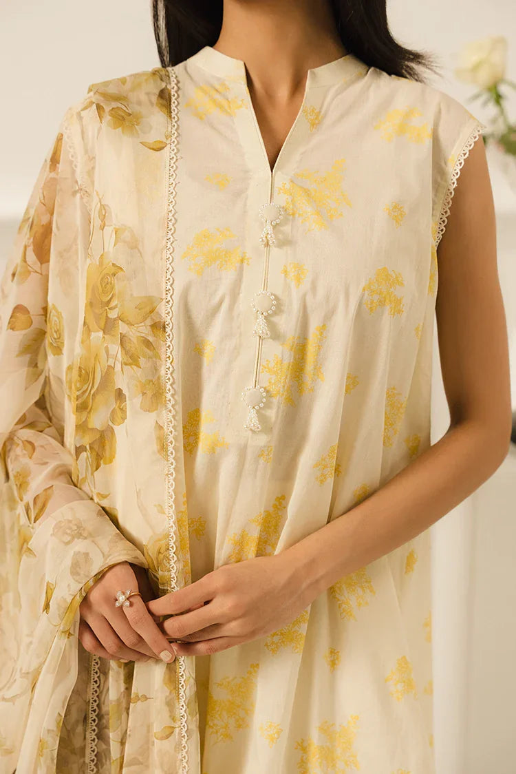 Picture of Cross Stitch - Prints Daily Lawn Collection Vol 3 - Mustard Melody - Available at Raja Sahib
