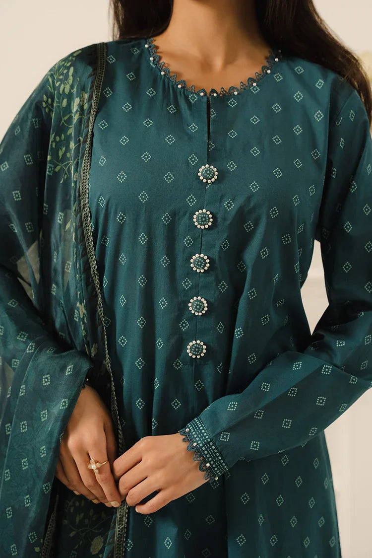Picture of Cross Stitch - Prints Daily Lawn Collection Vol 3 - Teal Dew - Available at Raja Sahib