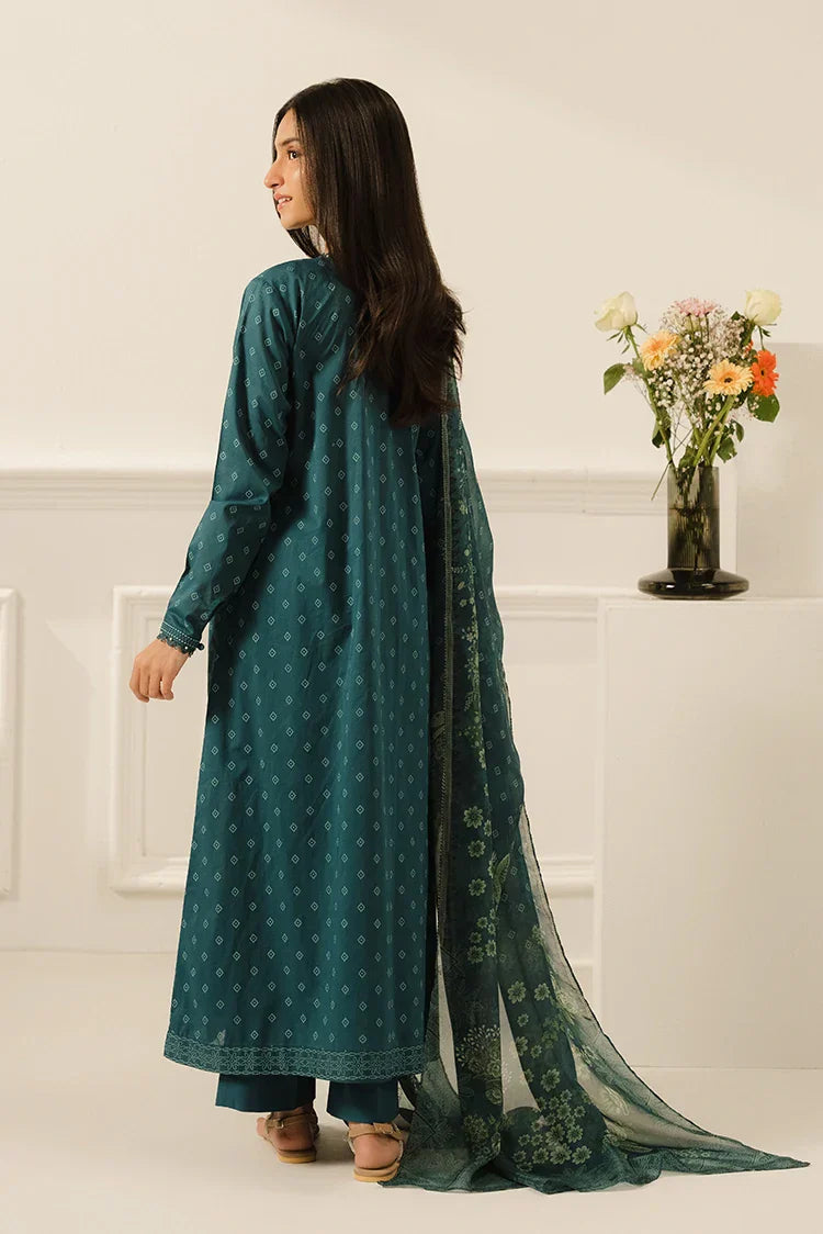 Picture of Cross Stitch - Prints Daily Lawn Collection Vol 3 - Teal Dew - Available at Raja Sahib