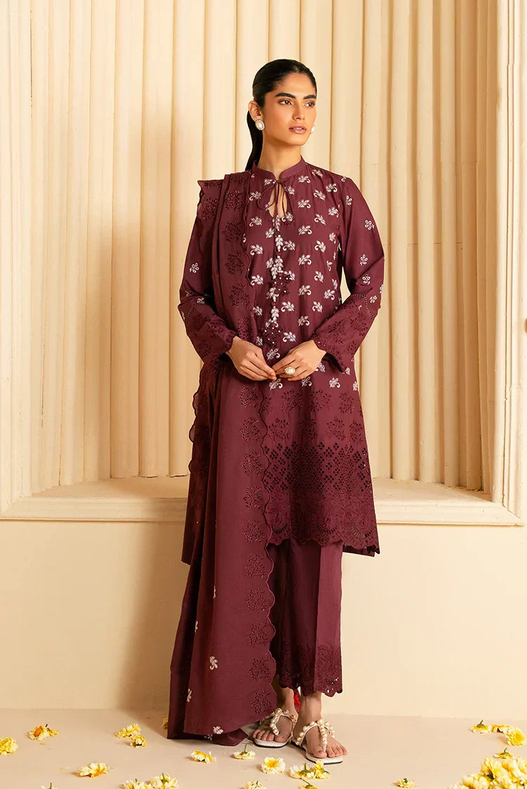 Picture of Cross Stitch - Chikankari Edit Vol 3 - Celestial Berry - Available at Raja Sahib