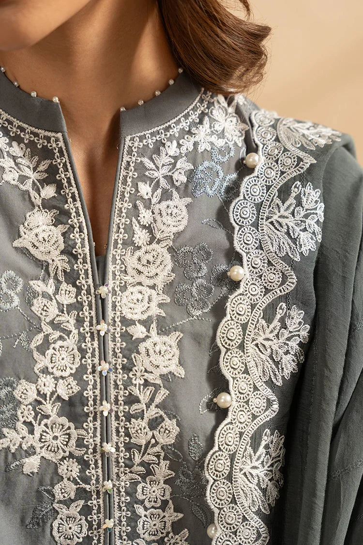 Picture of <!--d-->Cross Stitch - Mahiri Unstitched Embroidered Collection Vol 5 - Soft Graphite - Available at Raja Sahib