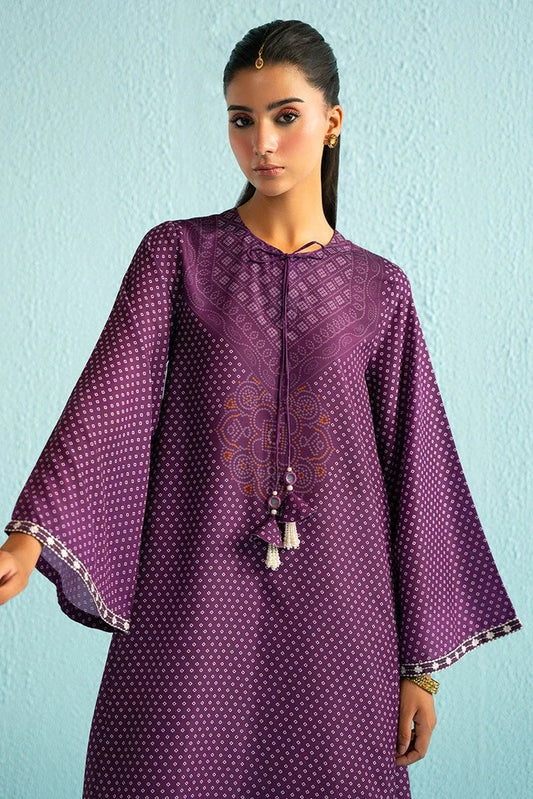 Cross Stitch - Purple Glam Printed Lawn Shirt