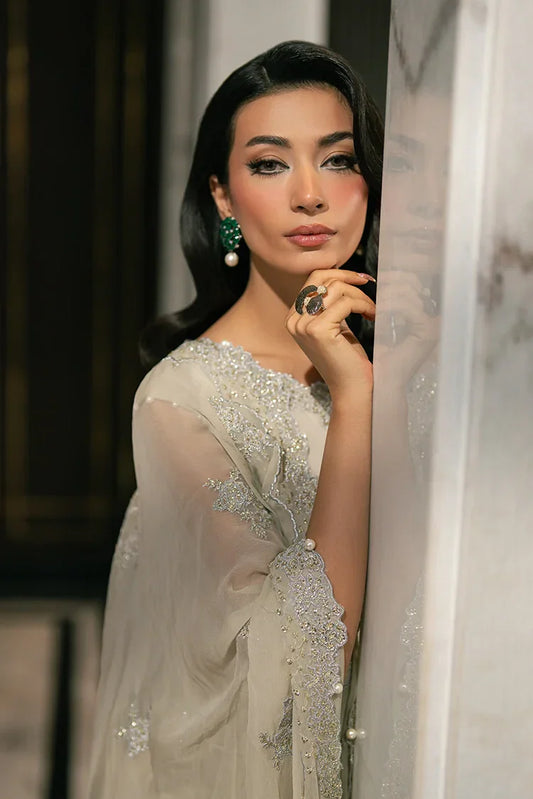 Picture of Cross Stitch - Embroidered Chiffon Edit Vol 1 - Pistachio Fern - Available at Raja Sahib