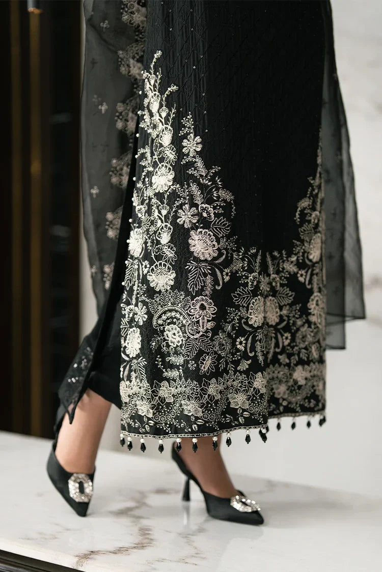 Picture of Cross Stitch - Embroidered Chiffon Edit Vol 1 - Charcoal Void - Available at Raja Sahib