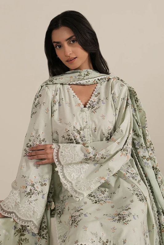 Picture of Cross Stitch - Daily Edit Unstitched Lawn Collection Vol 6 - Pale Aqua - Available at Raja Sahib