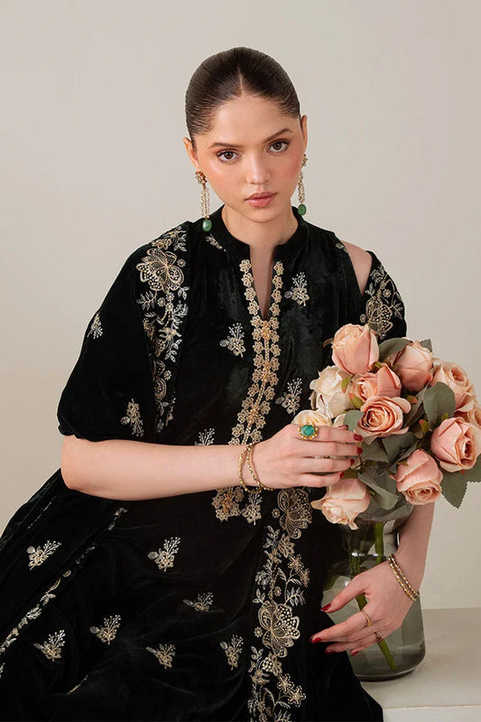 Cross Stitch - 3 PC Velvet Embroidered Suit - Verdant Spell