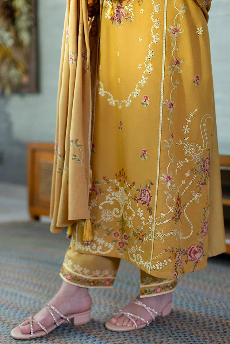Picture of Cross Stitch - Premium Unstitched Cotton Satin - Rosette Bliss - Available at Raja Sahib