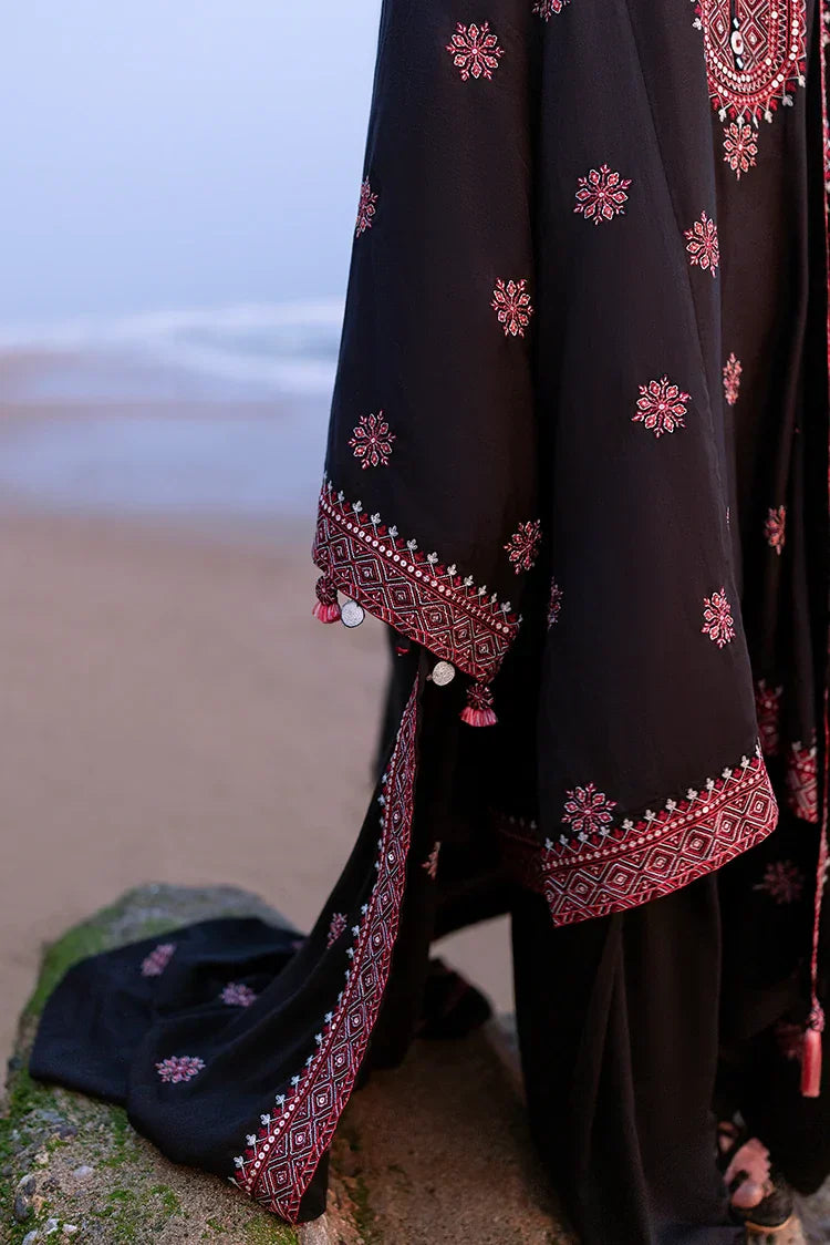 Picture of Cross Stitch - Premium Unstitched Cotton Satin - Raven Folk - Available at Raja Sahib