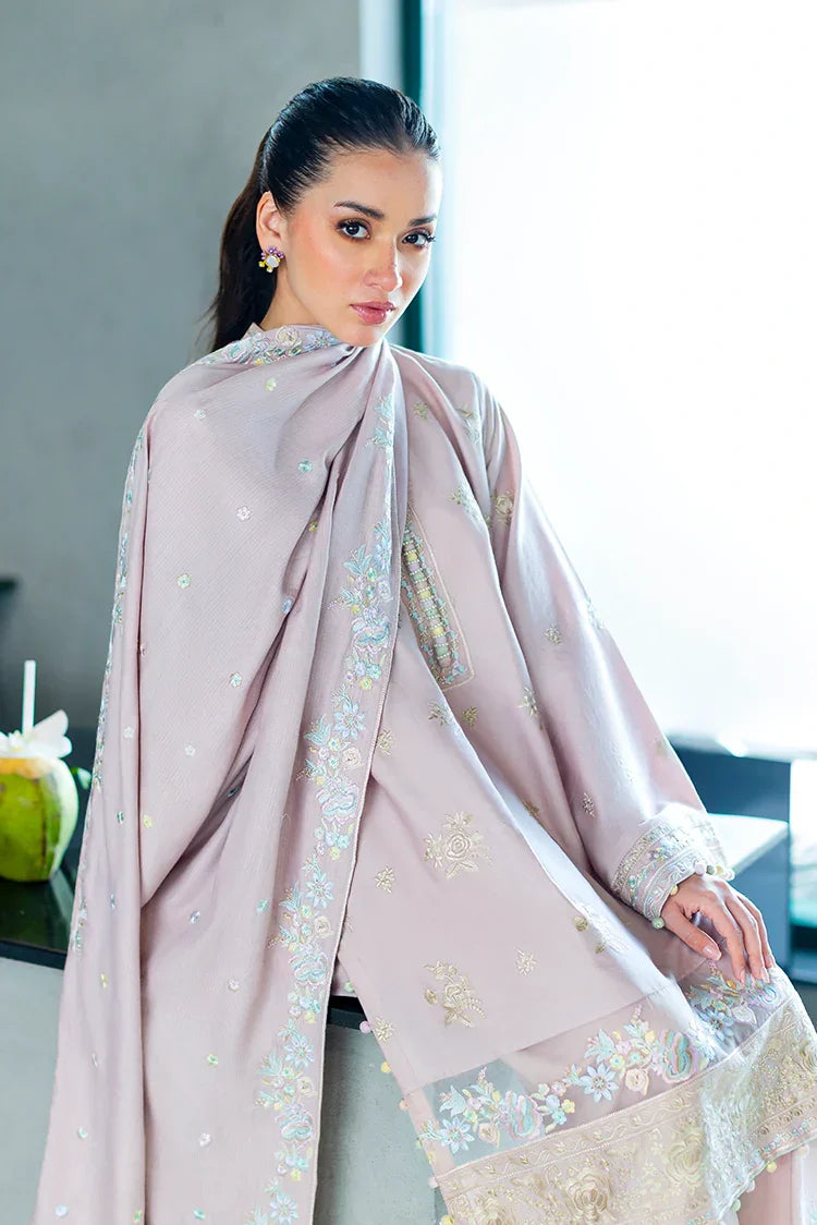 Picture of Cross Stitch - Premium Unstitched Cotton Satin - Blossom Tint - Available at Raja Sahib