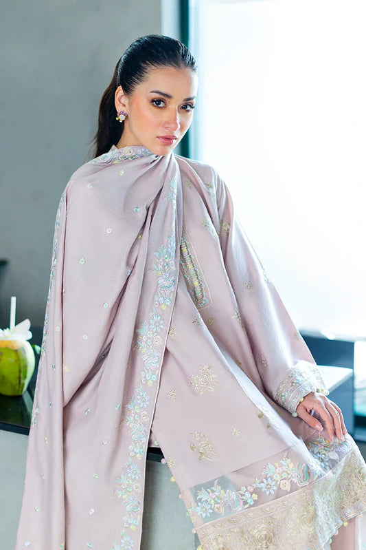 Picture of Cross Stitch - Premium Unstitched Cotton Satin - Blossom Tint - Available at Raja Sahib