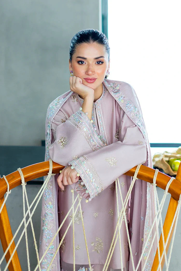 Picture of Cross Stitch - Premium Unstitched Cotton Satin - Blossom Tint - Available at Raja Sahib