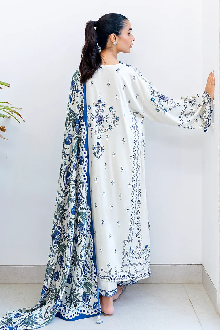 Picture of Cross Stitch - Premium Unstitched Cotton Satin - Ivory Orchid - Available at Raja Sahib