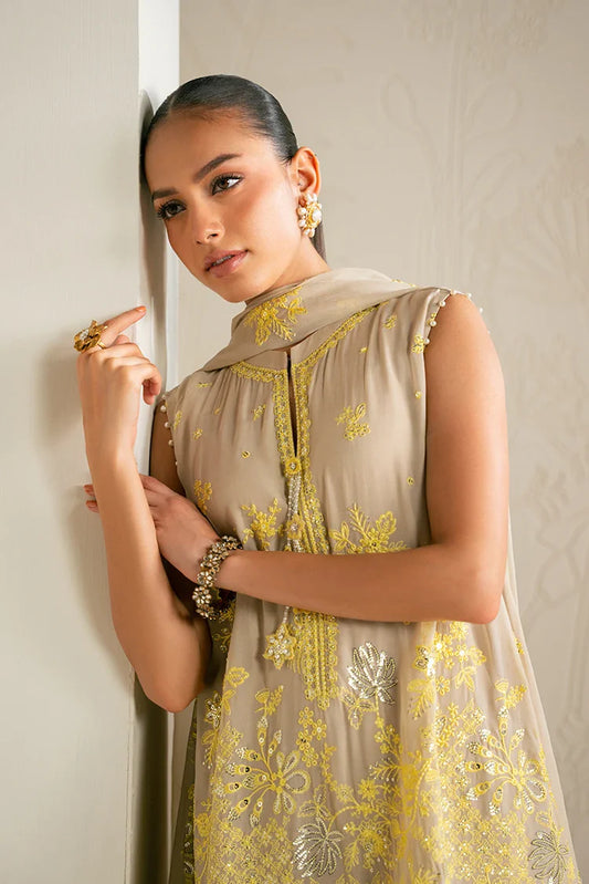 Cross Stitch - Embroidered Chiffon Edit - 4 Piece - Sand Bronze