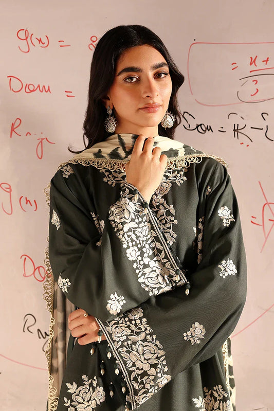 Picture of Cross Stitch - Unstitched Winter Collection - Vintage Gray - Available at Raja Sahib