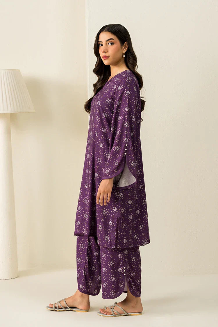 Picture of Cross Stitch - Daily Linen Edit Vol 1 - 2 Piece - Deep Mauve - Available at Raja Sahib