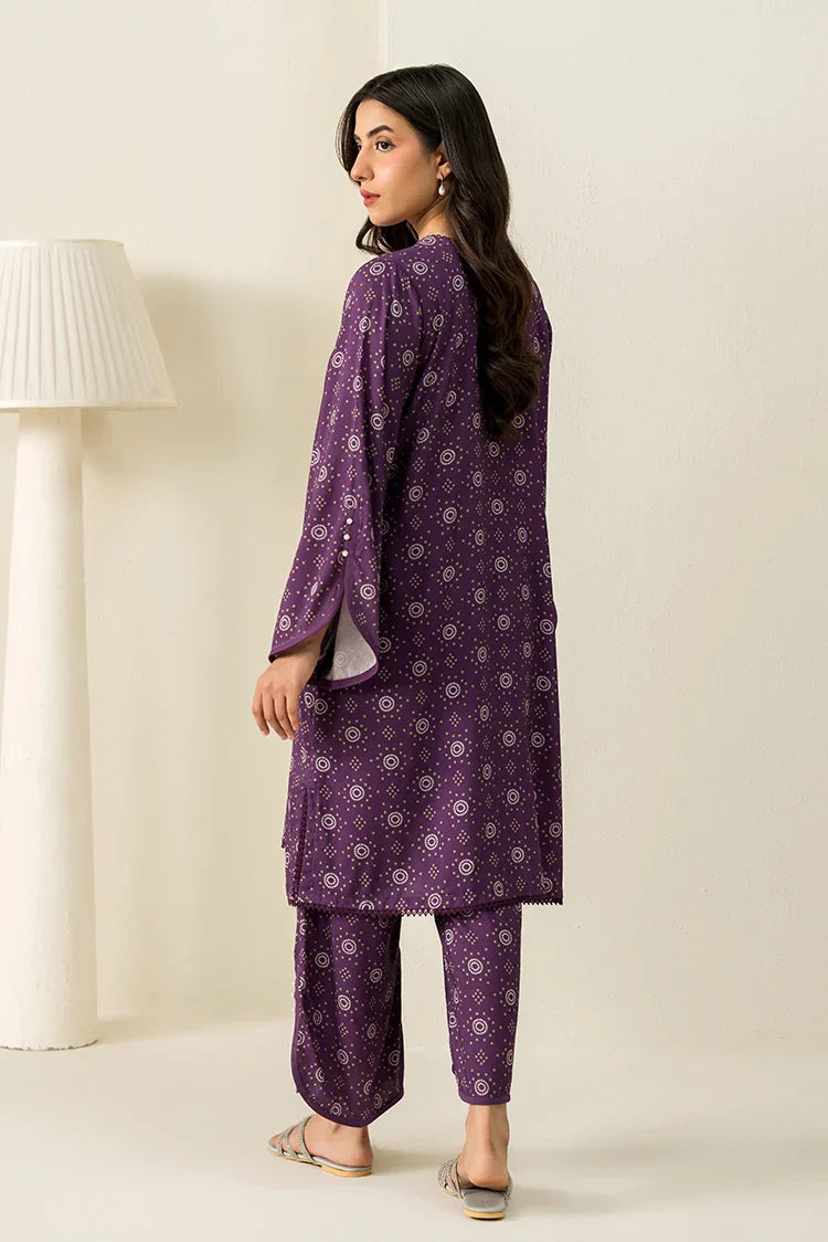 Picture of Cross Stitch - Daily Linen Edit Vol 1 - 2 Piece - Deep Mauve - Available at Raja Sahib